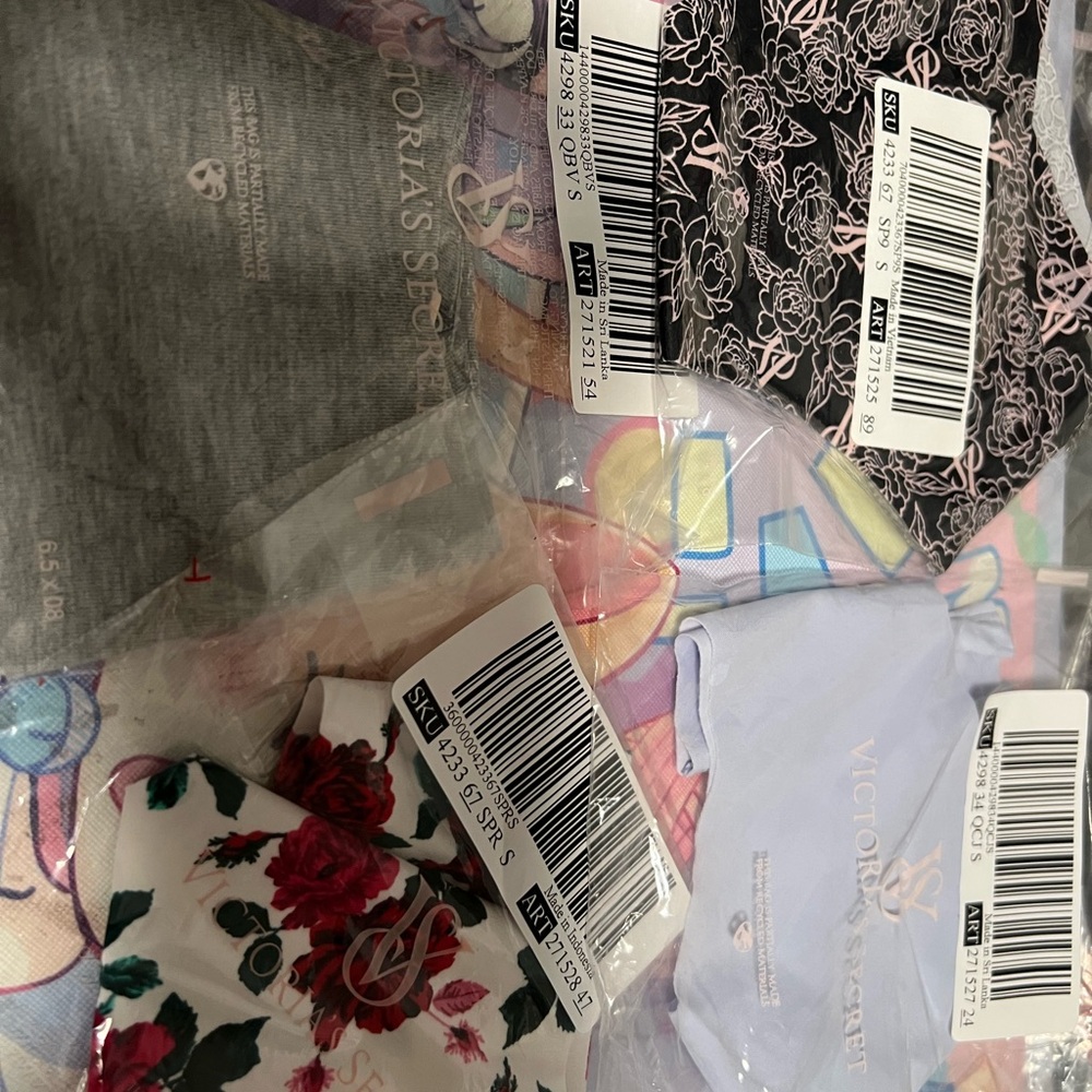 Victoria's Secret Floral and Patterned Panties Collection/ set of 4 small pantie